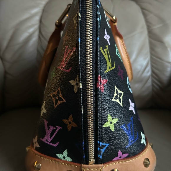 Authentic Louis Vuitton Takashi Murakami Multicolor Monogram Alma Black FL1023 - Picture 5 of 16